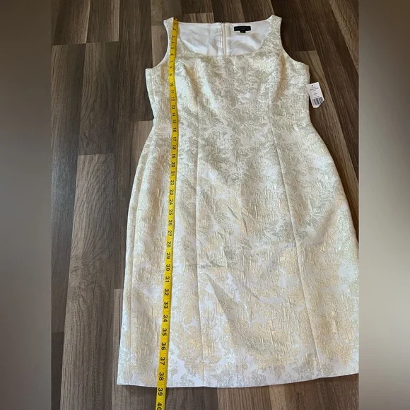 NWT TAHARI Arthur S Levine Champagne & Gold Formal Dress SZ 8 - Picture 10 of 13
